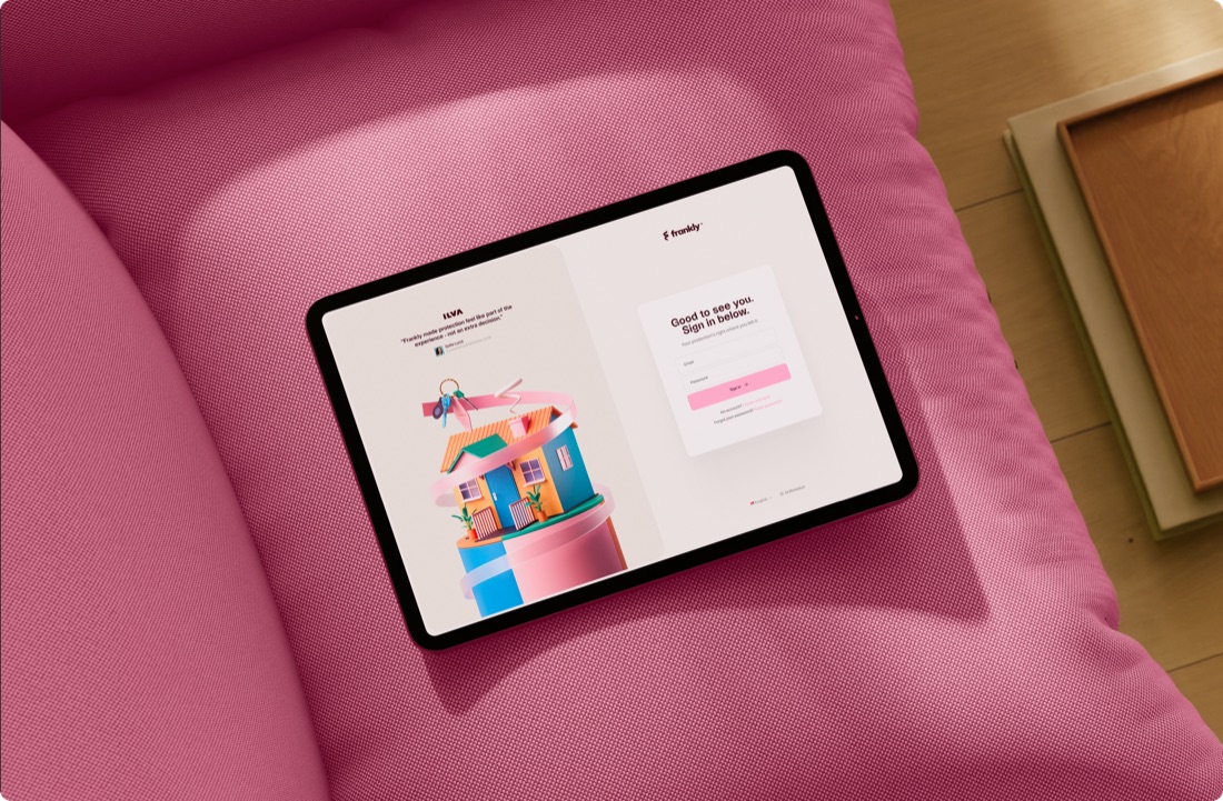 Frankly — insurance app sign-in screen