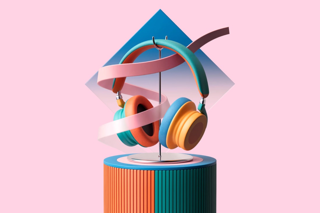 Frankly — headphones, animated product visual
