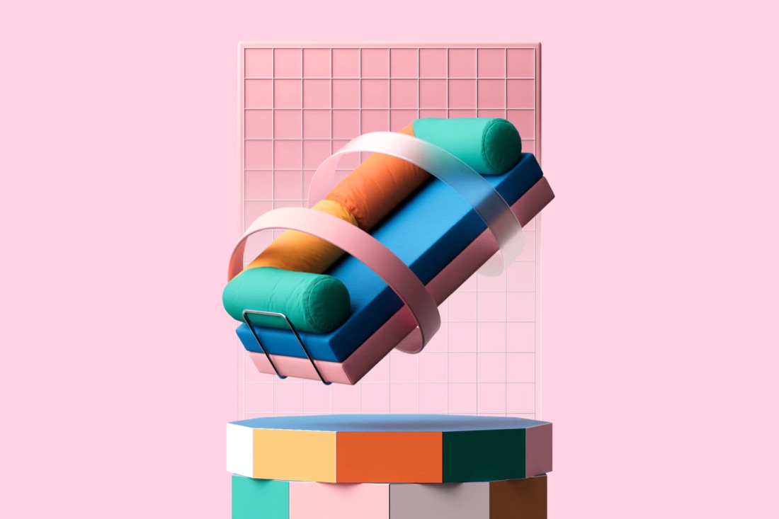Frankly — sofa, animated product visual
